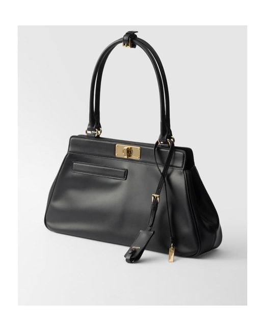 Prada Black Medium Leather Tote Bag