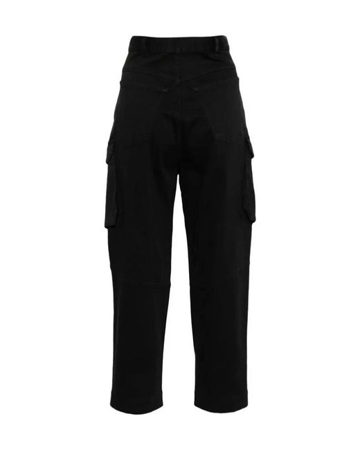 Semicouture Black Cargo Trousers With Belt Loops