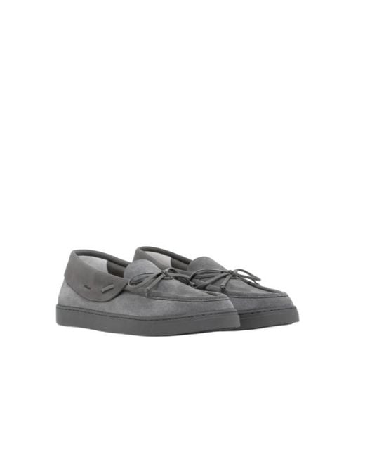 Giorgio Armani Gray Bow Detailed Slip-On Loafers for men