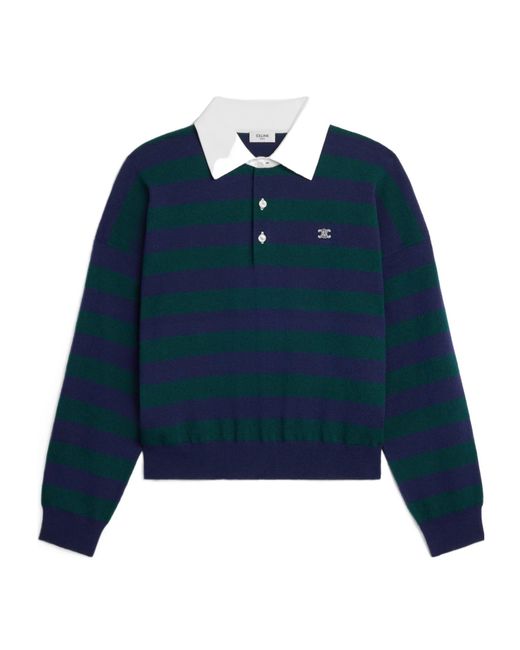 Céline Blue Polo Sweater for men