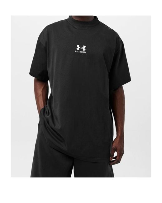 Balenciaga Black X Under Armour Logo T-Shirt for men