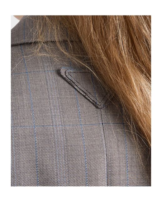 Prada Gray Single-Breasted Checked Grisaille Jacket