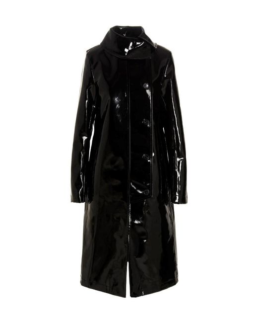 Raf Simons Black Logo Trench Coat