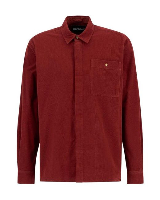 Barbour Red Haltcliff Pocket Shirt for men