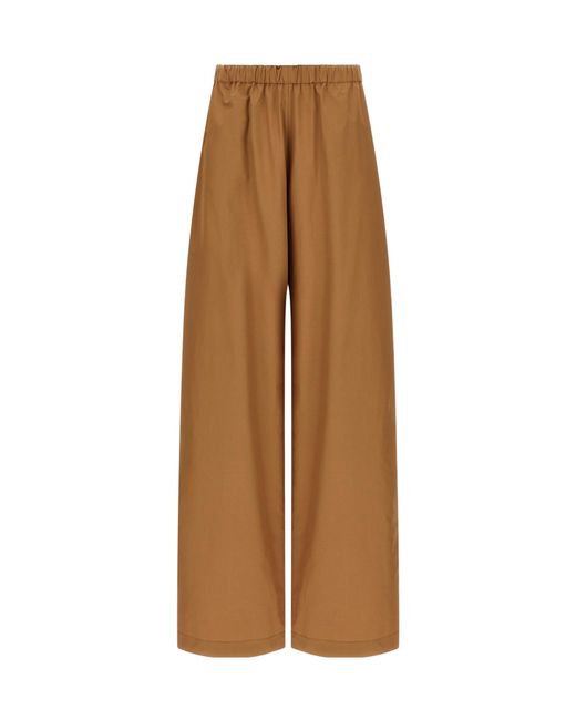 Fabiana Filippi Natural Elasticated Waistband Loose-Leg Trousers