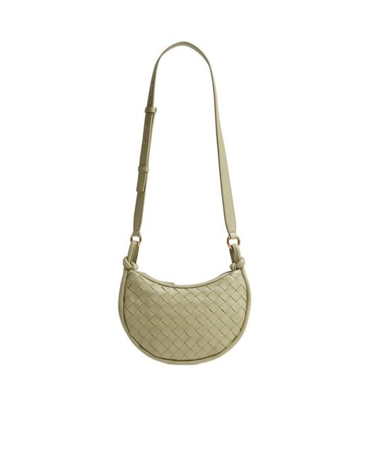 Bottega Veneta White Gemelli Intrecciato Shoulder Bag