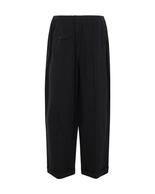 Ann Demeulemeester Black Agdar Pleated Tapered Trousers for men