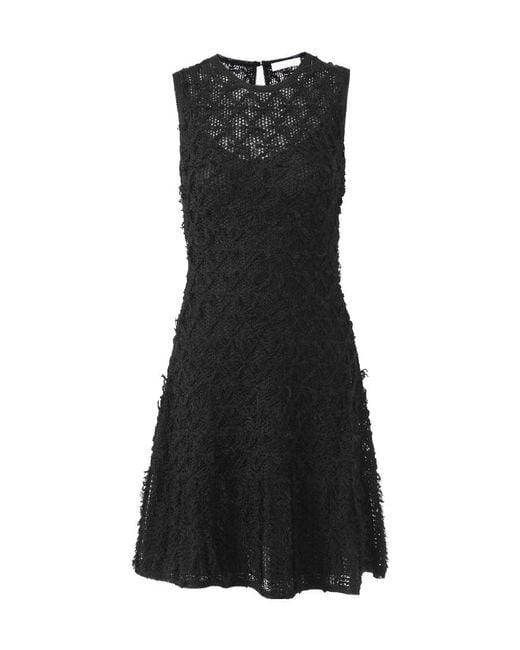 Chloé Black Chlo Lace Detailed Flared Mini Dress