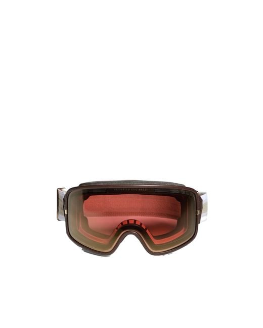 Brunello Cucinelli Brown Logo Ski Goggles for men