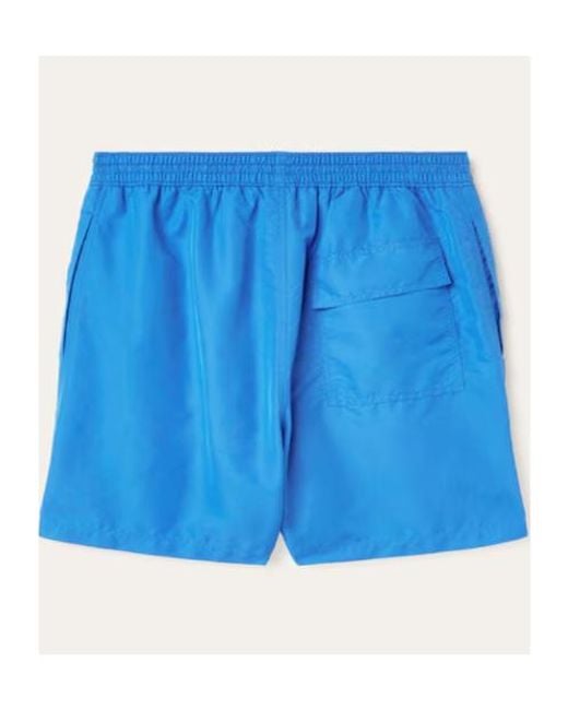 Loro Piana Blue Elastic Waist-Edge Beach Shorts for men