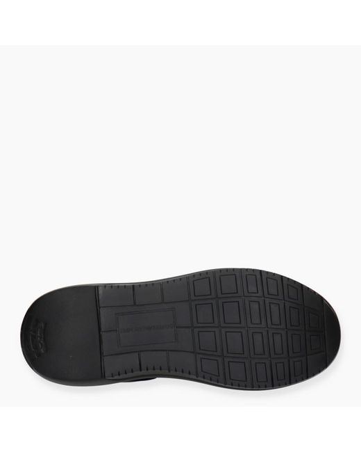 Emporio Armani Black Logo-Printed Lace-Up Sneakers for men