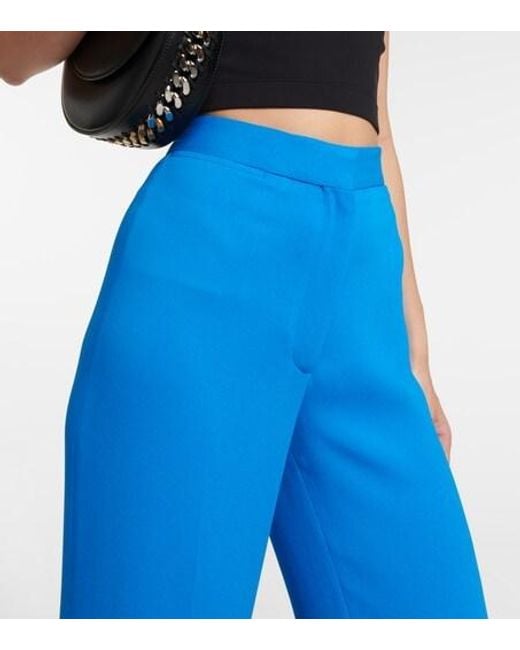 Stella McCartney Blue Tailored Twill High-Rise Wide-Leg Pants