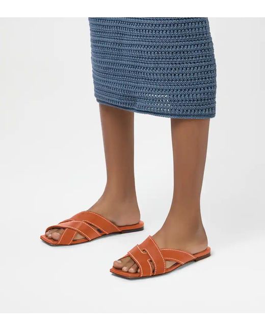Tod's Brown Crossed-Strap Sandals