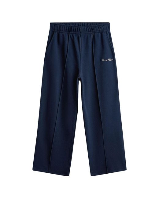 Tommy Hilfiger Blue Logo-Embroidered Track Pants