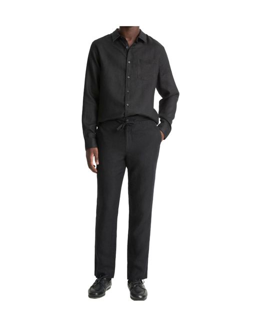 Vince Black Hemp Drawstring Pant for men