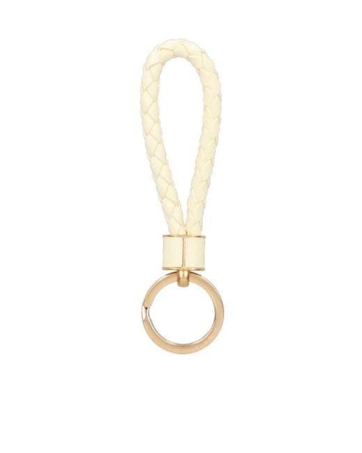 Bottega Veneta White Braided Keyring