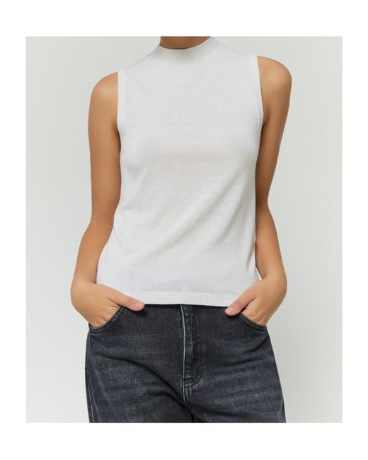 iBlues White Simple Blended Vest