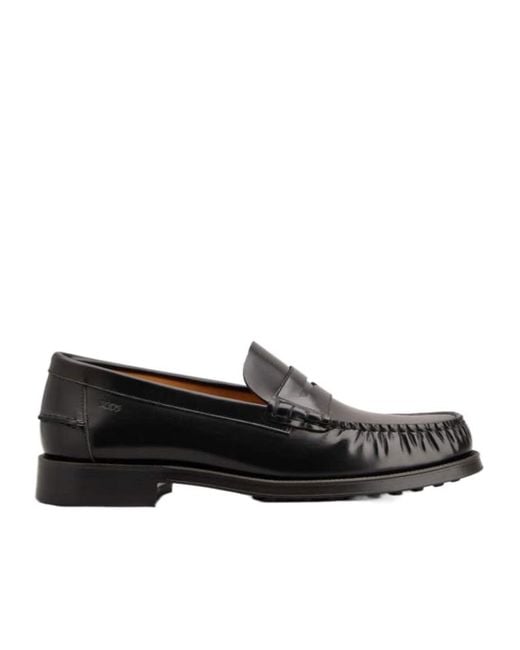 Tod's Black Gathered Detail Loafers for men