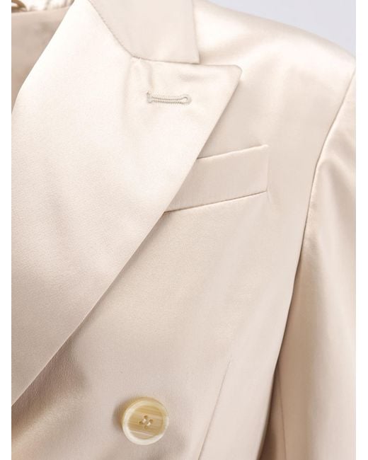 Brunello Cucinelli Natural Long-Sleeve Blazer