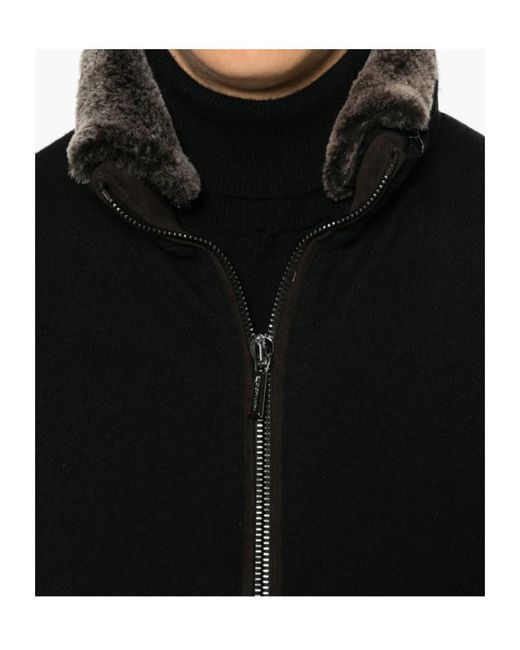 Moorer Black Long Sleeve Down Jacket for men