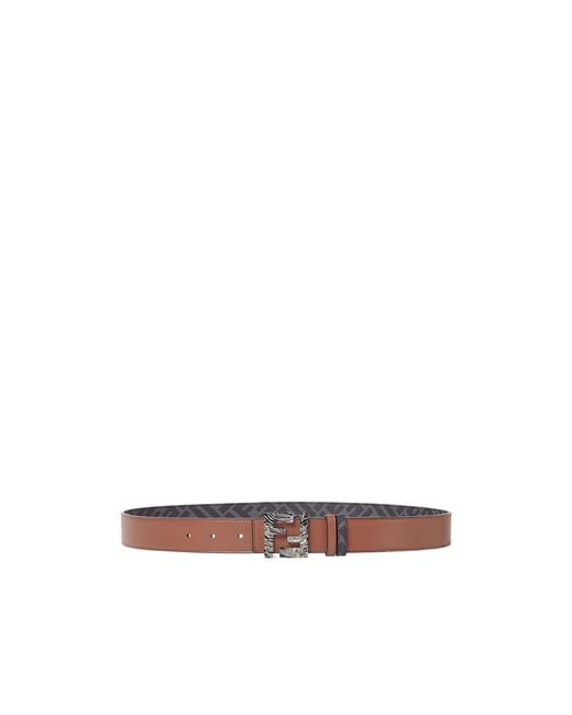Fendi White Ff Squared Reversible Belt for men
