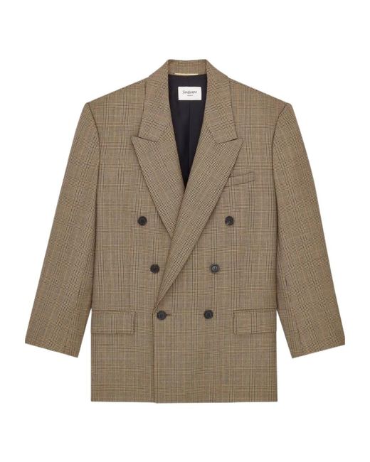Saint Laurent Brown Long-Sleeve Blazer