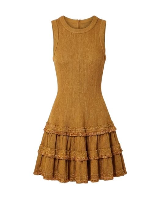 Alaïa Brown Ruffled Dress
