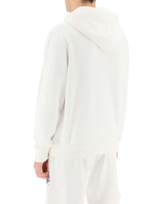 Autry White Logo-Print Drawstring Hoodie for men