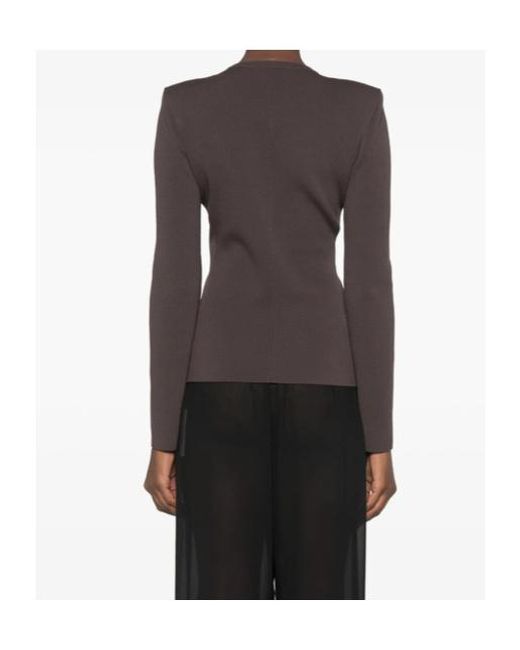 Elisabetta Franchi Brown Knit Zip Cardigan