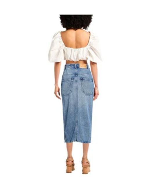 Isabel Marant Blue Denim Pencil Skirt