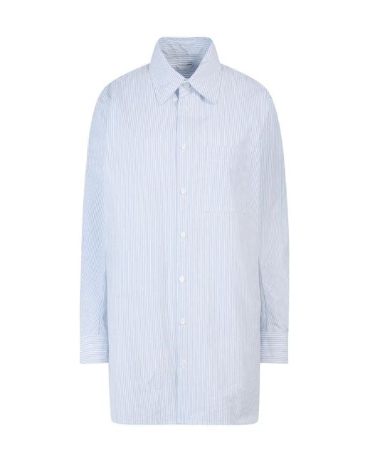 Bottega Veneta White Striped Oversized-Fit Shirt