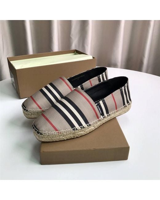 Burberry Brown Icon Stripe Espadrilles for men