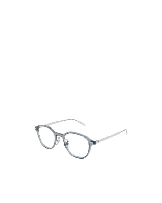 Montblanc White Round-Frame Glasses for men