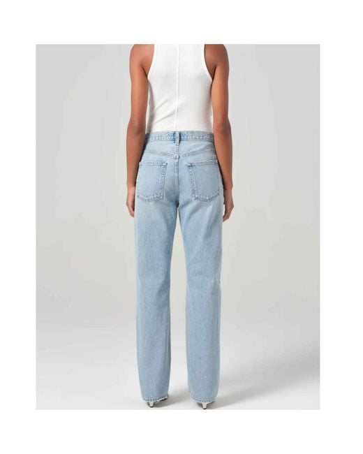Agolde Blue V-Waisted Kelly Straight-Leg Jeans