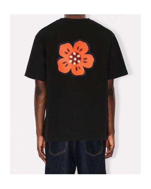 KENZO Black 'Boke Flower' Embroidered T-Shirt for men