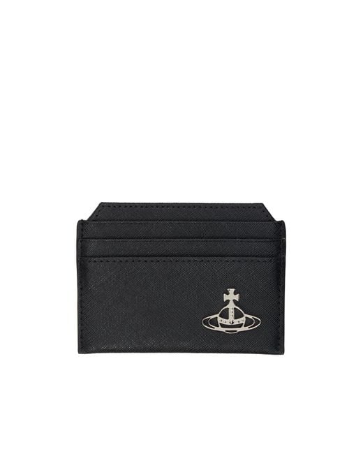 Vivienne Westwood Black Orb Plaque Card Holder for men