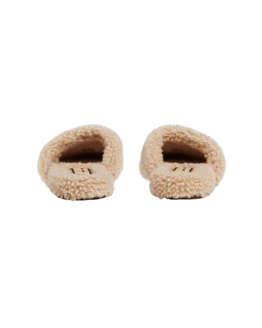 Gucci Multicolor Interlocking G Shearling Flat Slippers