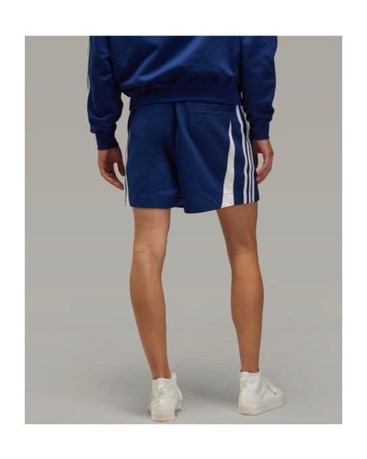 Y-3 Blue M French Terry Cutline Shorts for men