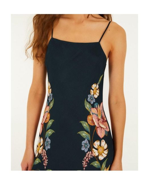 Farm Rio Blue Maira Floral Maxi Dress