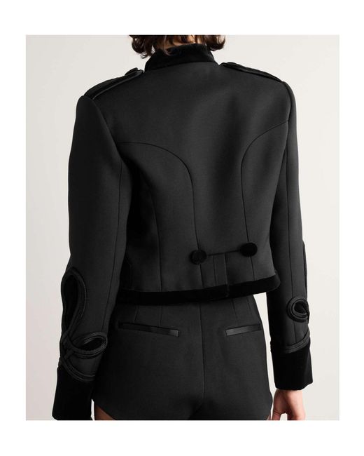 Dolce & Gabbana Black Gabardine Epaulettes Jacket
