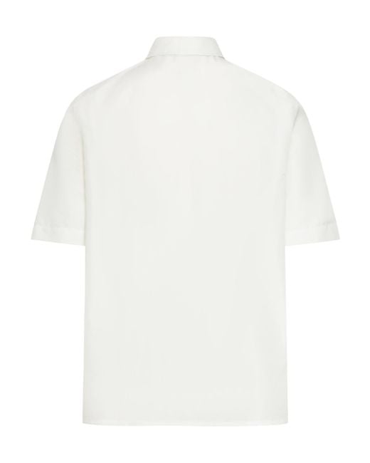 Dior White Homme Zip-Up Short-Sleeved Shirt for men