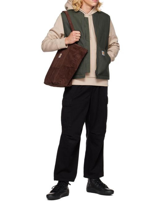 Carhartt Brown Logo Patch Cargo Trousers for men