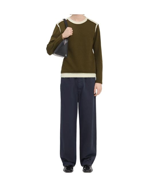 MM6 by Maison Margiela Blue Crew Neck Jumper for men