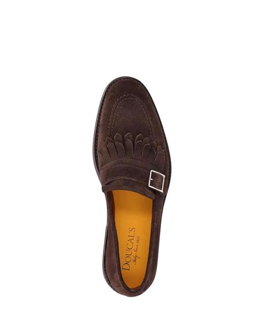 Doucal's Brown Elastic Ankle Chelsea Boots for men