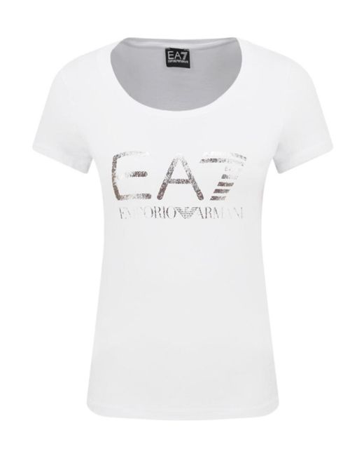 EA7 White Logo Printed T-Shirt