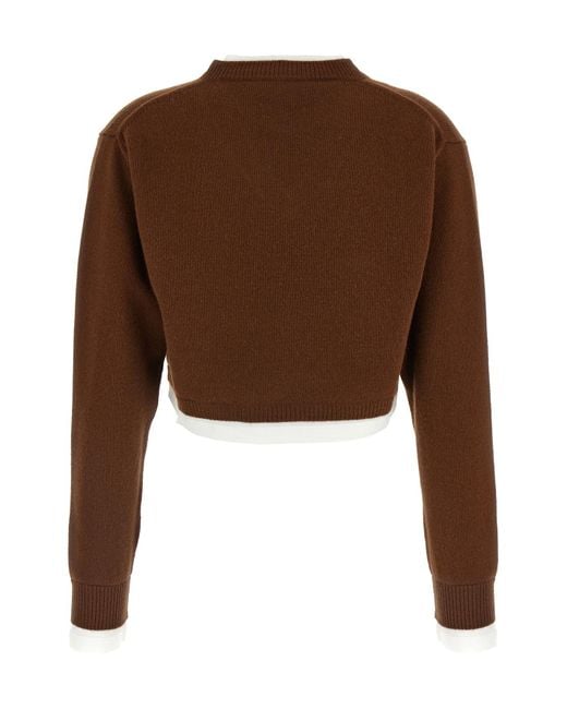 Miu Miu Brown Cropped Sweater