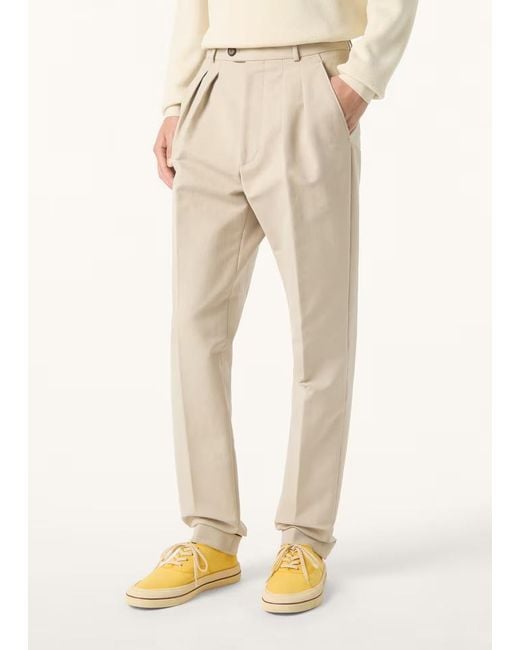 Loro Piana Natural Pleated Cuffed Trousers for men