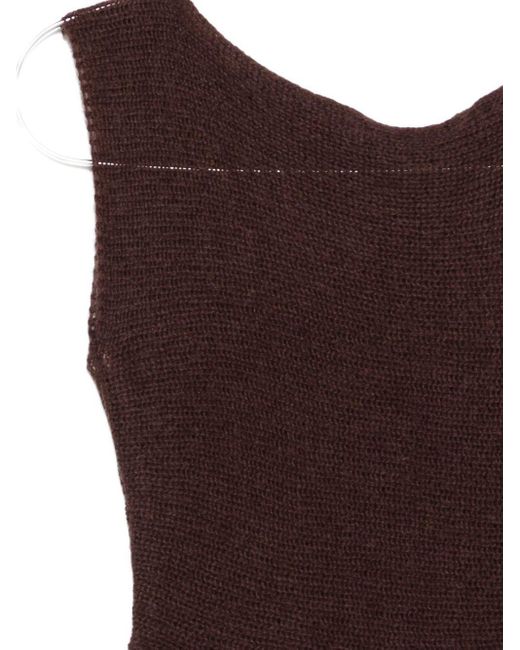 AYA MUSE Brown Asymmetric Vest