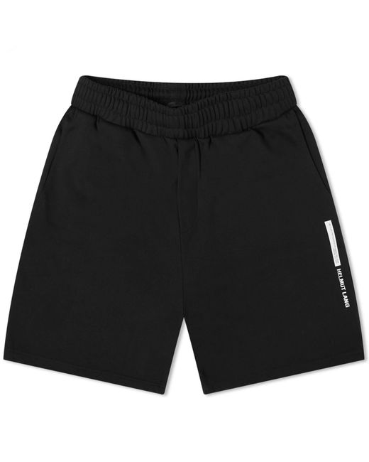 Helmut Lang Black Logo Printed Straight Hem Shorts for men