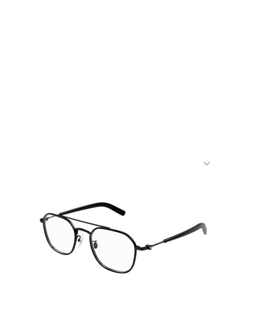 Montblanc White Eyewear Round Frame Glasses for men